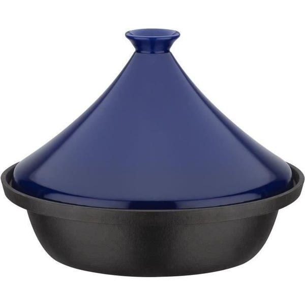 Tagine i massivt gjutjärn - GSW - 30 x 22 cm - Keramiskt lock - Induktion - Blå Tagine i massivt gjutjärn - GSW - 30 x 22 cm - Keramiskt lock - Induktion - Blå