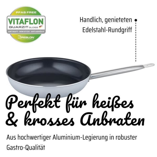 Ammattimainen paistinpannu - GSW - PRO BASIC - 28 cm - Induktio - Paksua taottua alumiinia - Gastronomista laatua