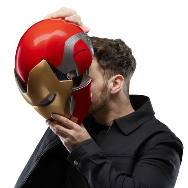 Iron Man elektronisk hjälm. Med ljuseffekter. Premium samlarleksak för cosplay för vuxna. Marvel Legends-serien
