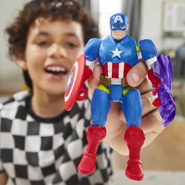 MixMashers Kapten Amerika. 12 cm anpassningsbar figur att mixa och matcha med tillbehör. Marvel. Från 4 år
