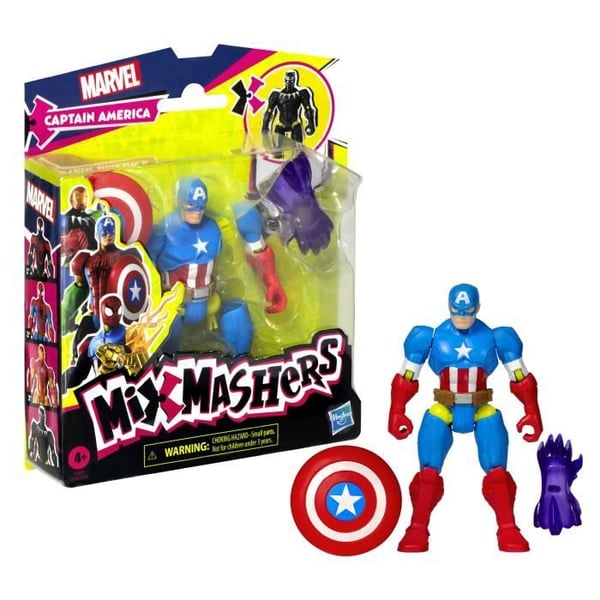 MixMashers Captain America. 12 cm brugerdefinerbar figur, der kan blandes med tilbehør. Marvel. Fra 4 år