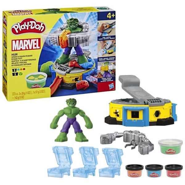 Play-Doh Hulk Smash It. Muovailuvahapakkaus Hulk-hahmolla. Ikä 4+. Marvel