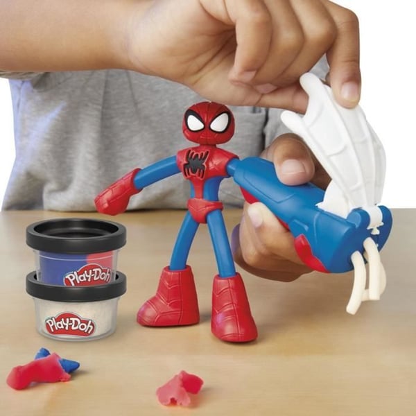 Play-Doh Hämähäkkimies. Verkkojeni rakennussarja, jossa on joustava hahmo ja muovailuvahaa. Ikä 4. Marvel