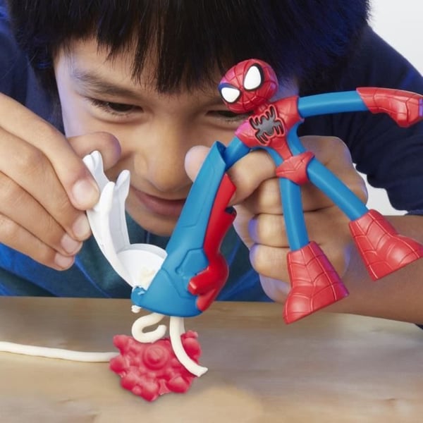 Play-Doh Hämähäkkimies. Verkkojeni rakennussarja, jossa on joustava hahmo ja muovailuvahaa. Ikä 4. Marvel