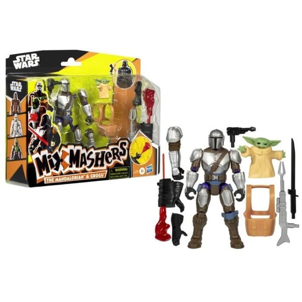 MixMashers Mandalorian og Grogu. Deluxe tilpasselig figur, der kan blandes og matches med tilbehør. Star Wars. Fra 4 år