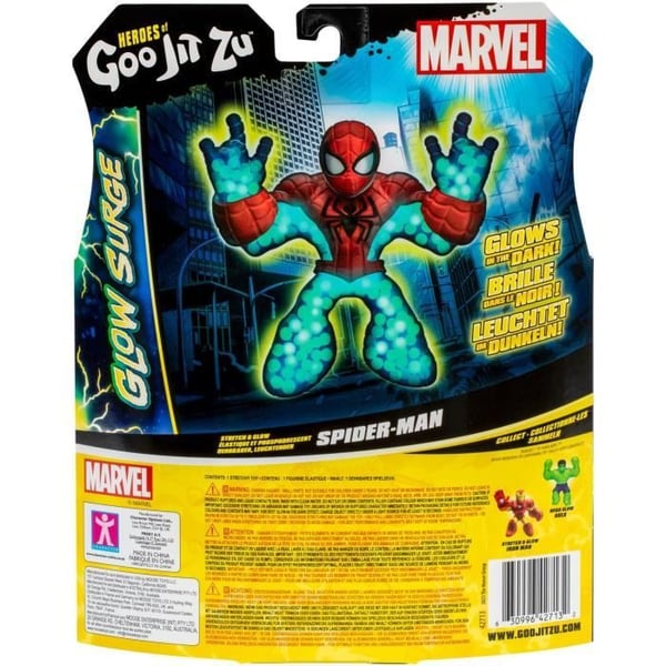 Spiderman Glow Surge 11cm - HEROES OF GOO JIT ZU - MARVEL - Ljus- och utdragbar figur