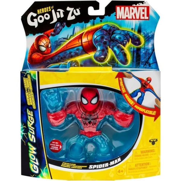 Spiderman Glow Surge 11cm - HEROES OF GOO JIT ZU - MARVEL - Ljus- och utdragbar figur