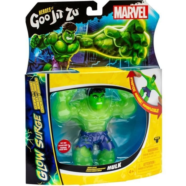Hulk Glow Surge 11cm - Heroes OF GOO JIT ZU - MARVEL - Valaiseva ja pidennettävä figuuri