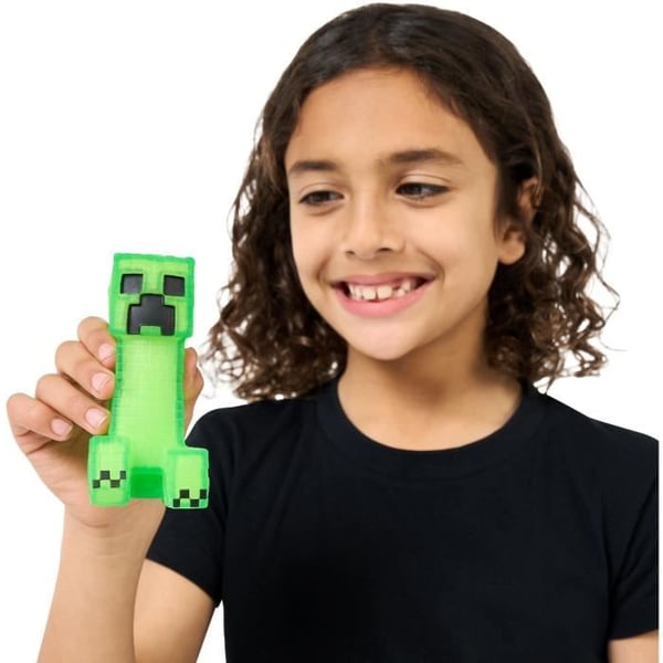 Strækbar figur - GOO JIT ZU - Minecraft Creeper - 11 cm - Elastisk tekstur - Strækbar 3x