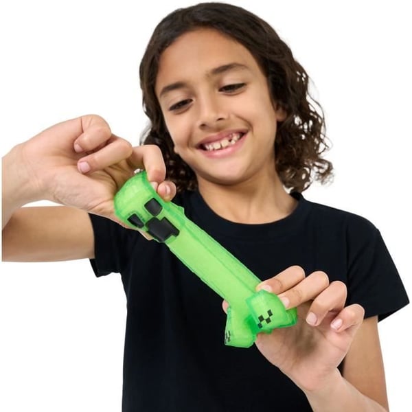 Strækbar figur - GOO JIT ZU - Minecraft Creeper - 11 cm - Elastisk tekstur - Strækbar 3x