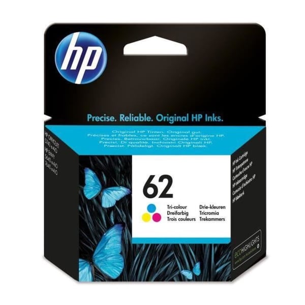 HP 62 trefärgad originalbläckpatron (C2P06AE) för Officejet Mobile 250. Envy 5540/5640/7640. Officejet 5740 e-AiO