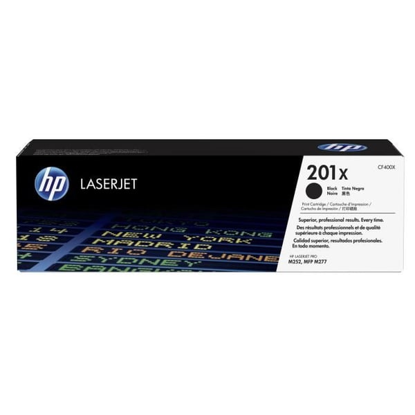 HP 201X alkuperäinen riittoisa musta värikasetti HP Color LaserJet Pro M252/M274/M277 -tulostimiin
