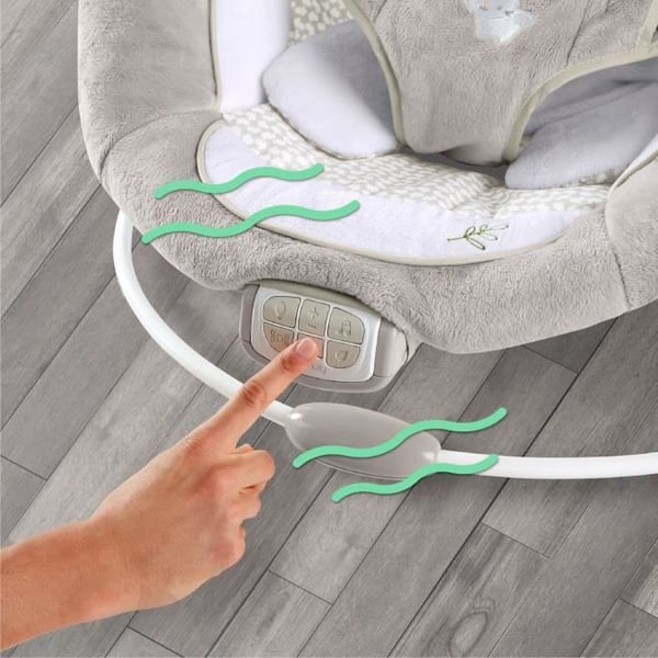 INGENUITY Little Rabbit Comfort Bouncer. Valaiseva leikkikaari. Irrotettava pienennystyyny.