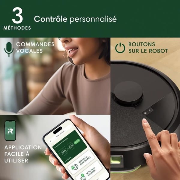 Robotstøvsuger - IROBOT - Roomba 105 Combo - 2 timer - 7000 Pa - 400 ml - Sort
