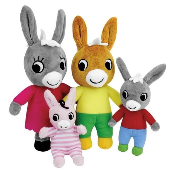 Trotro og Familie Plysæske +/- 15 cm - JEMINI - Trotro. Hans mor. Hans far og hans lillesøster.