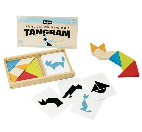 Trætangramspil - JEUJURA - 8144 - Trææske - 7 dele - 30 modeller