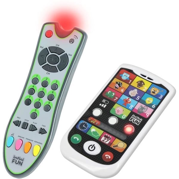 Telefon och fjärrkontroll - KD - Min högteknologiska duo - Lärande djur. siffror och färger