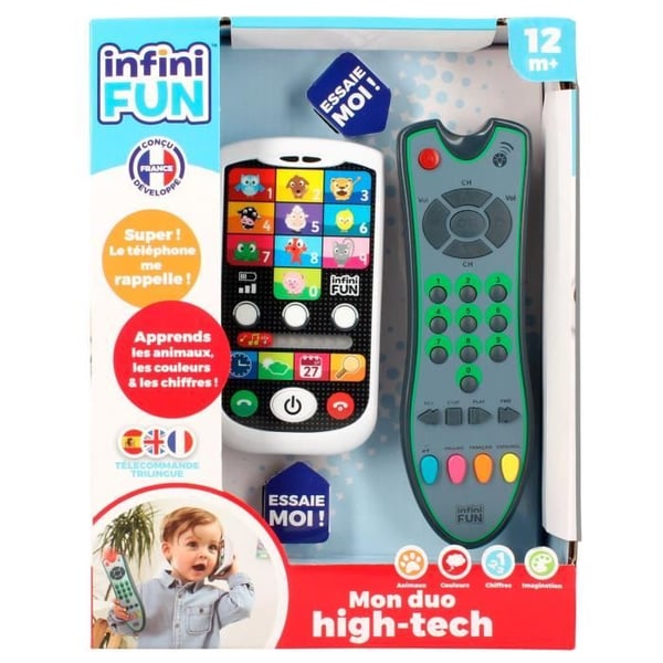 Telefon och fjärrkontroll - KD - Min högteknologiska duo - Lärande djur. siffror och färger