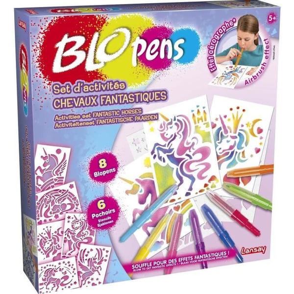 Fantastiska hästar aktivitetsset - LANSAY - BLOPENS - Airbrush-effekt - från 5 år