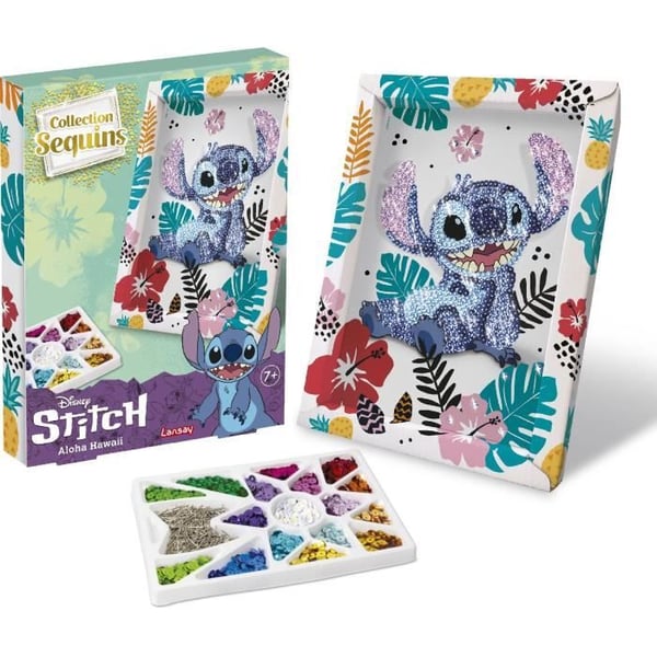 STITCH paljettkollektion. Kreativt spel. Disney Stitch-set. Från 7 år. LANSAY