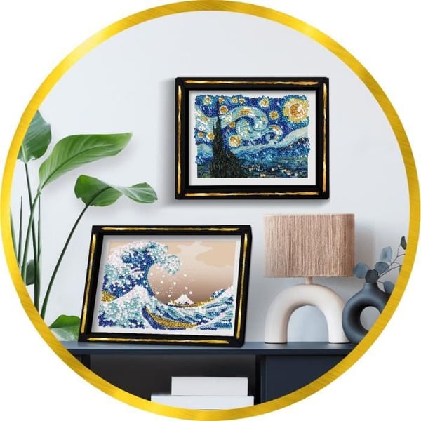 Kreativt fritidskit - LANSAY - Paljettkollektion - Den stora vågen - Hokusai - Från 14 år