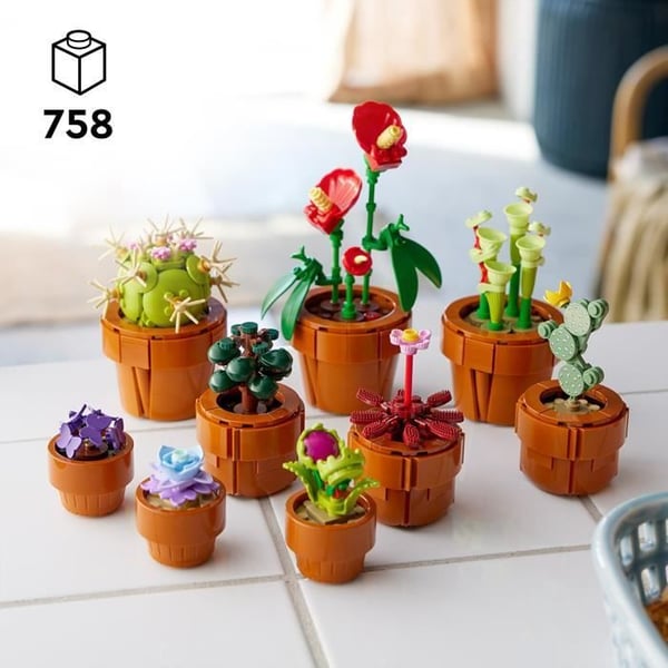 LEGO Icons 10329 Miniatureplanter. Botanisk samling 9 kunstige planter med blomster. Boligindretning