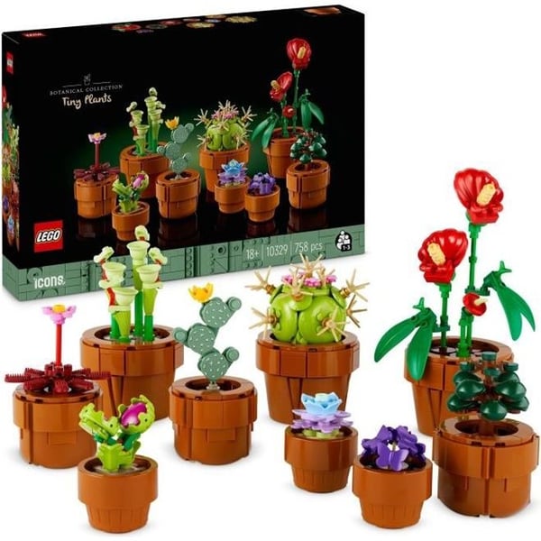 LEGO Icons 10329 Miniatureplanter. Botanisk samling 9 kunstige planter med blomster. Boligindretning