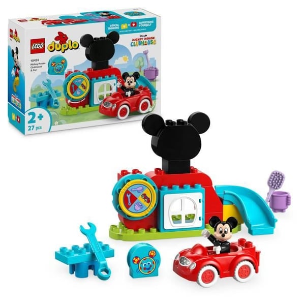 LEGO DUPLO | Disney 10454 Mickey's Hus & Bil - Byggesæt til 2-årige