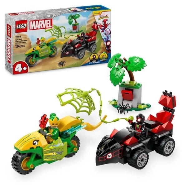 LEGO Marvel 11198 Spin og Elektro Dino Jagt - Spidey og hans fantastiske venner