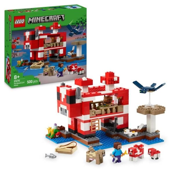 LEGO Minecraft 21270 Mooshroom-hus - Byggesæt til piger fra 8 år