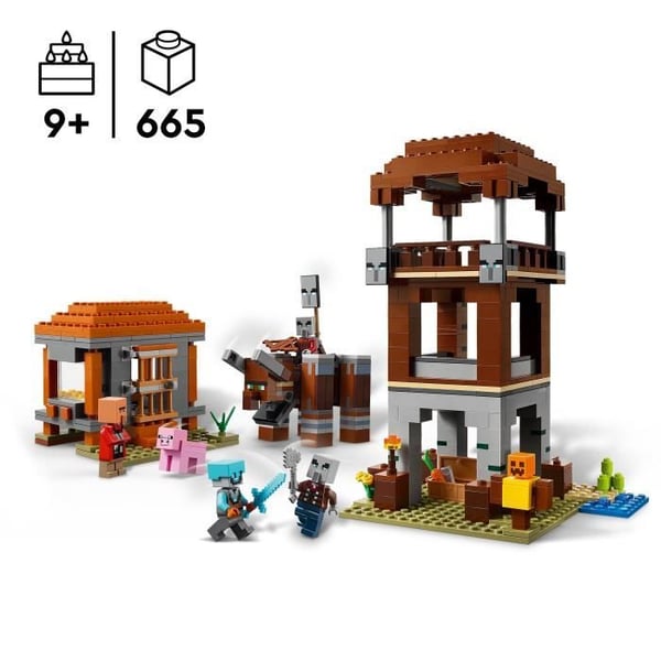 LEGO Minecraft 21278 Pillager Outpost og Ravager - Spil til drenge fra 9 år