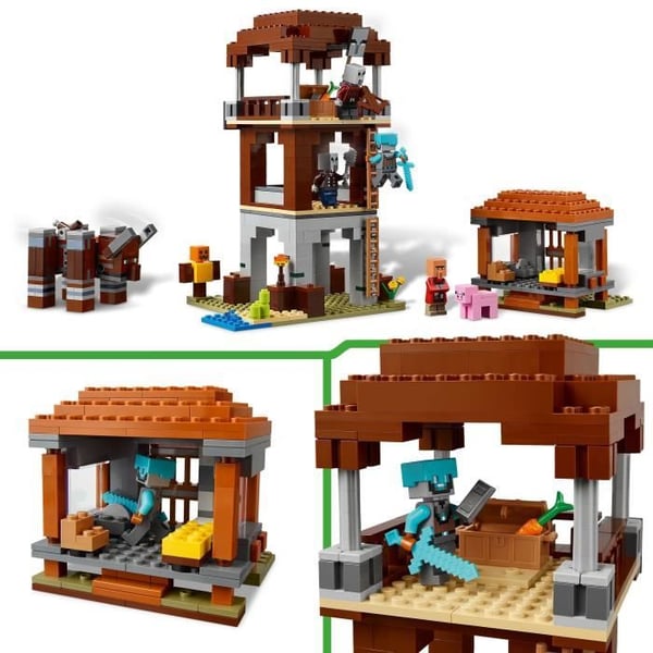 LEGO Minecraft 21278 Pillager Outpost og Ravager - Spil til drenge fra 9 år