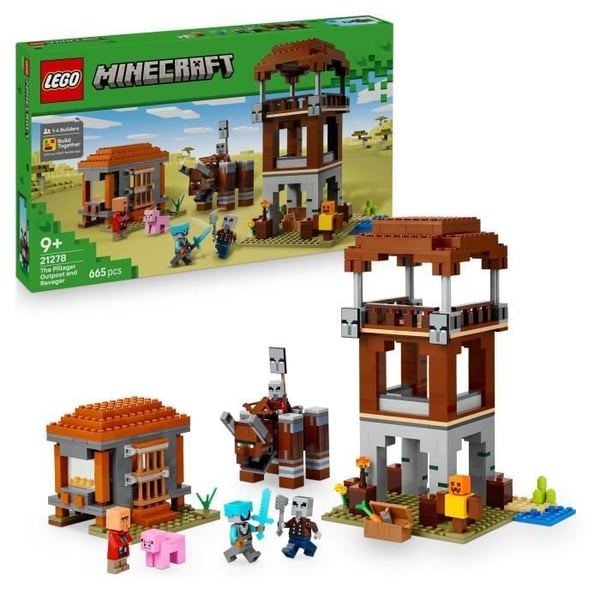 LEGO Minecraft 21278 Pillager Outpost og Ravager - Spil til drenge fra 9 år