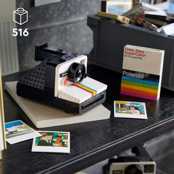 LEGO 21345 Ideas Polaroid OneStep SX-70 -kamera. Rakennettava malli aikuisille tarroilla