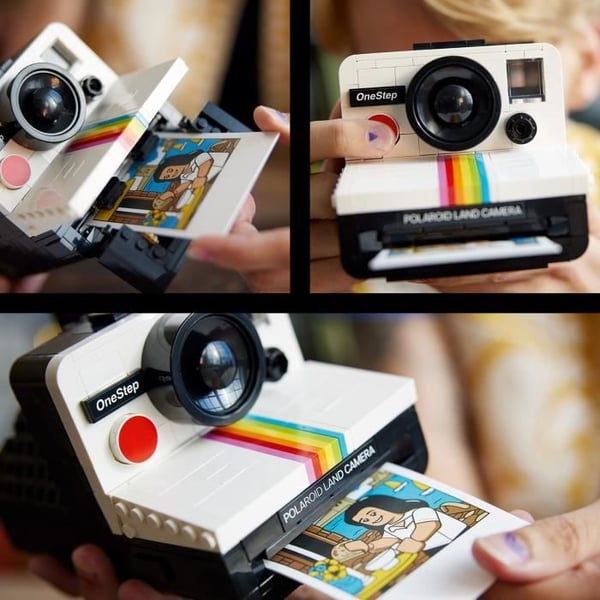 LEGO 21345 Ideas Polaroid OneStep SX-70 -kamera. Rakennettava malli aikuisille tarroilla