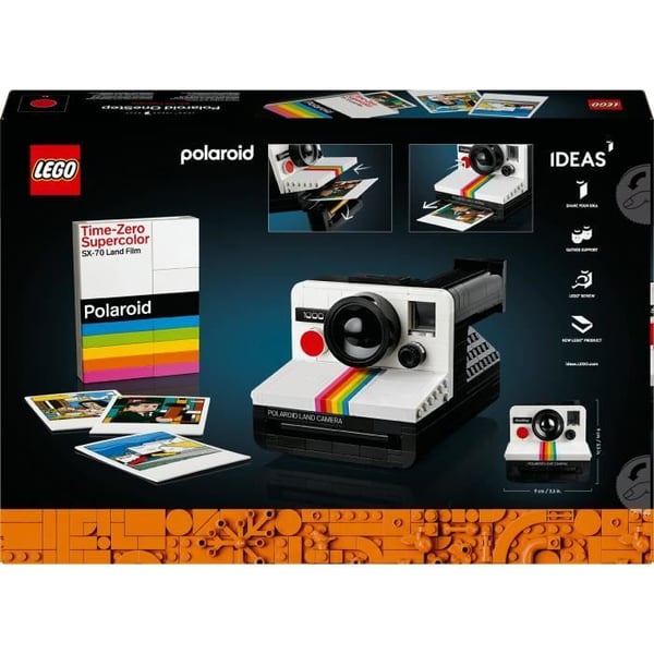 LEGO 21345 Ideas Polaroid OneStep SX-70 -kamera. Rakennettava malli aikuisille tarroilla