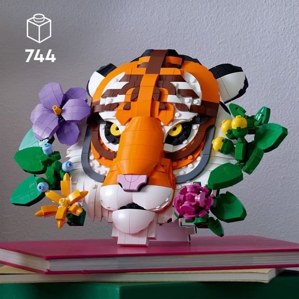 LEGO Art 31217 Dyrelivskollektion – Tiger – Voksensæt – Vægdekoration med blomster