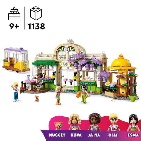 LEGO Friends 42671 Kasvikahvila ja kukkateline - Rakennussetti 9+ vuotiaille