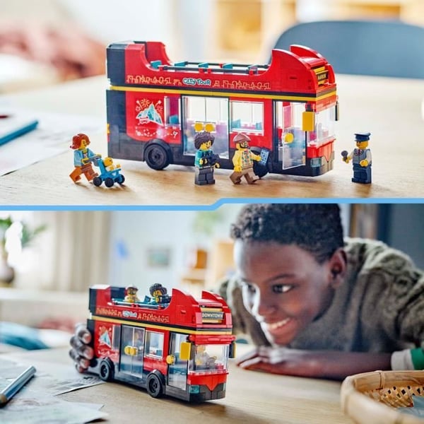 LEGO City 60407 Rød dobbeltdækkerbus. Legetøjsbus. Køretøj til børn fra 7 år