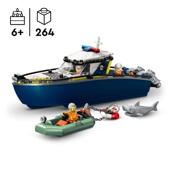 LEGO City 60456 Politibådsjagt - Legetøj til drenge fra 6 år