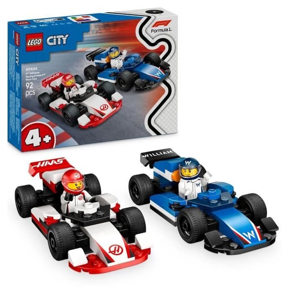 LEGO City 60464 Williams Racing og Haas F1 Racerbiler - Legetøj til 4-årige