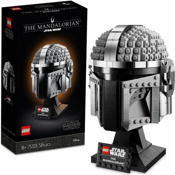 LEGO 75328 Star Wars Mandalorian-hjelmen samlermodelsæt til at bygge, dekorere og give som gave til voksne
