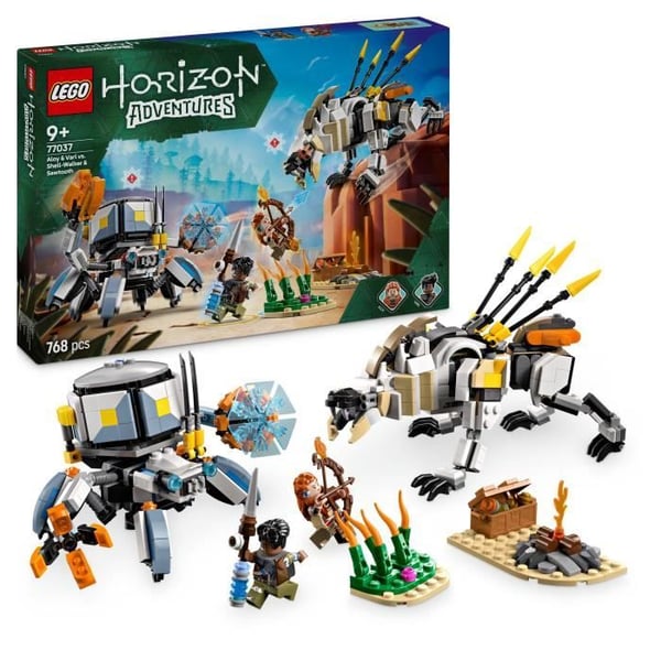 LEGO Horizon Adventures 77037 Aloy och Varl mot Testudien och Sawtooth - Spel för 9 år