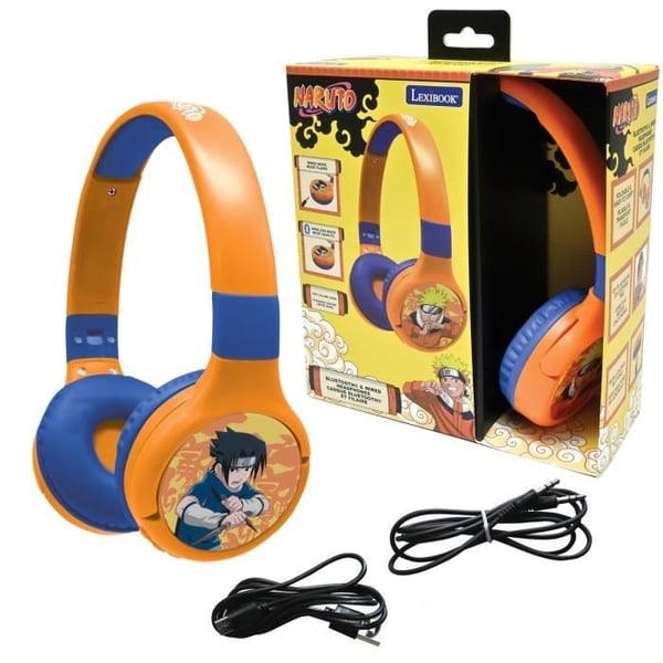 Naruto 2-i-1 Bluetooth- och trådanslutet headset bekvämt och hopfällbart med ljudbegränsning