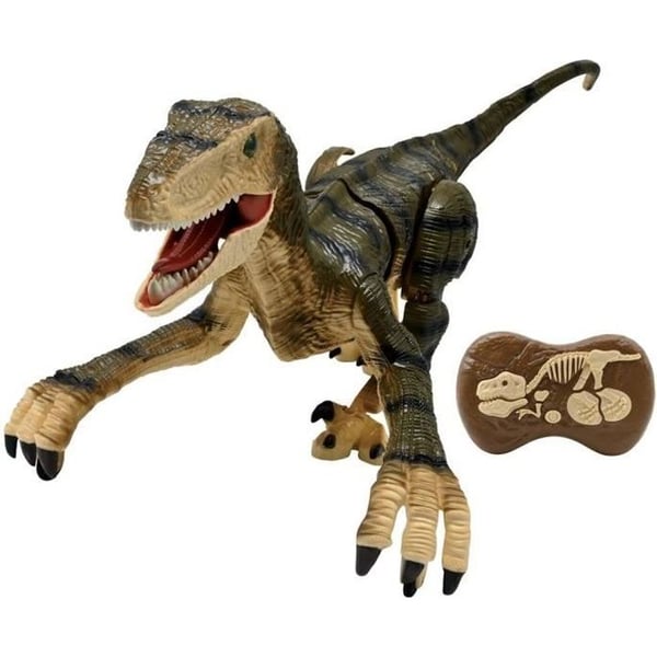 Fjernstyret simulationsdinosaur - LEXIBOOK - Velociraptor 45 cm - Artikulerede bevægelser - Lyseffekter - Brølende lyde