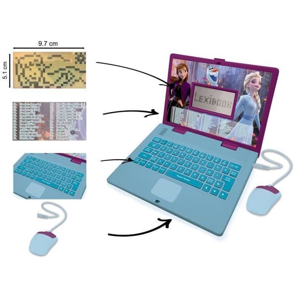 Frozen Kaksikielinen Opetustietokone - LEXIBOOK - 124 aktiviteettia