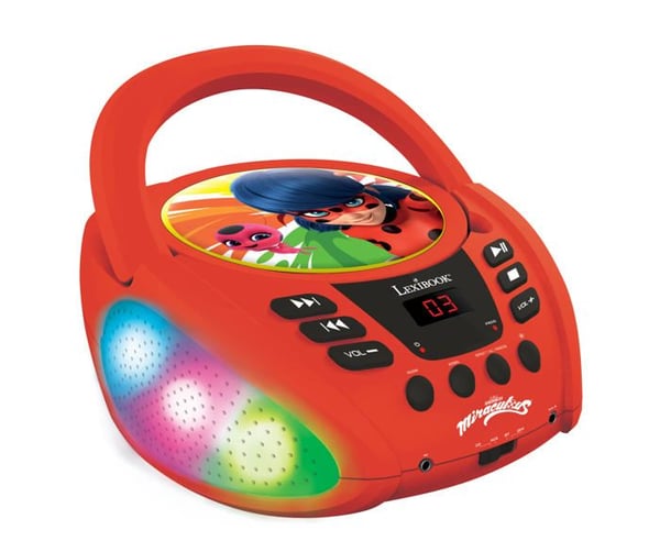Mirakuløs Bluetooth CD-afspiller med lys - LEXIBOOK - MIRACULOUS - CD/CD-R/CD-RW - Bluetooth 5.0 - Børn