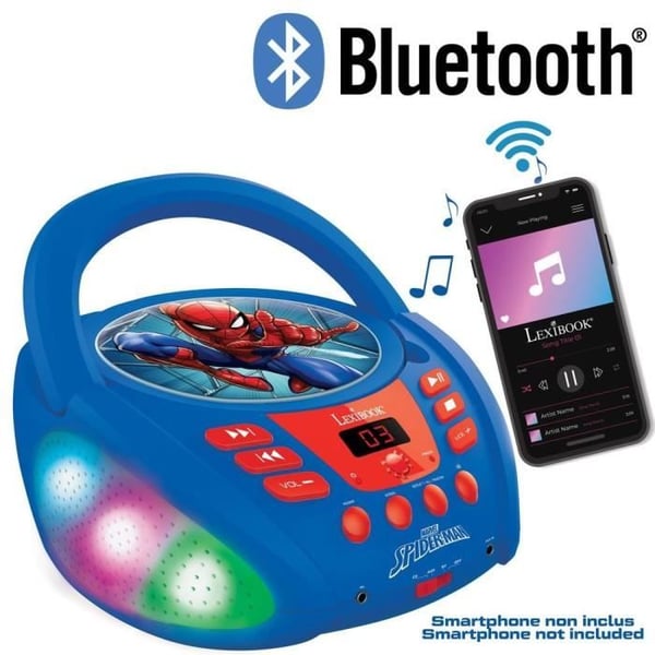 Hämähäkkimies Bluetooth-CD-soitin valotehosteilla