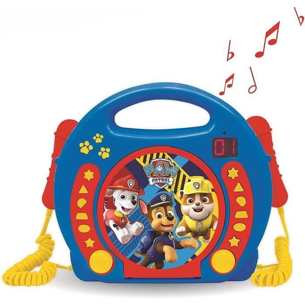 PAW PATROL - Børne karaoke cd-afspiller med 2 mikrofoner - LEXIBOOK