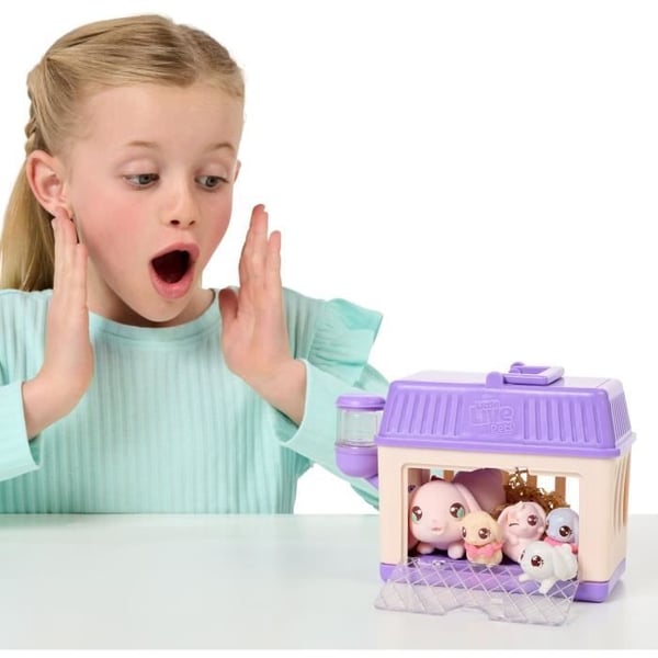 Lekset - SMÅ LEVANDE HUSDJUR - Mama Surprise Kaniner - Bebisar ingår - Anpassningsbara tillbehör